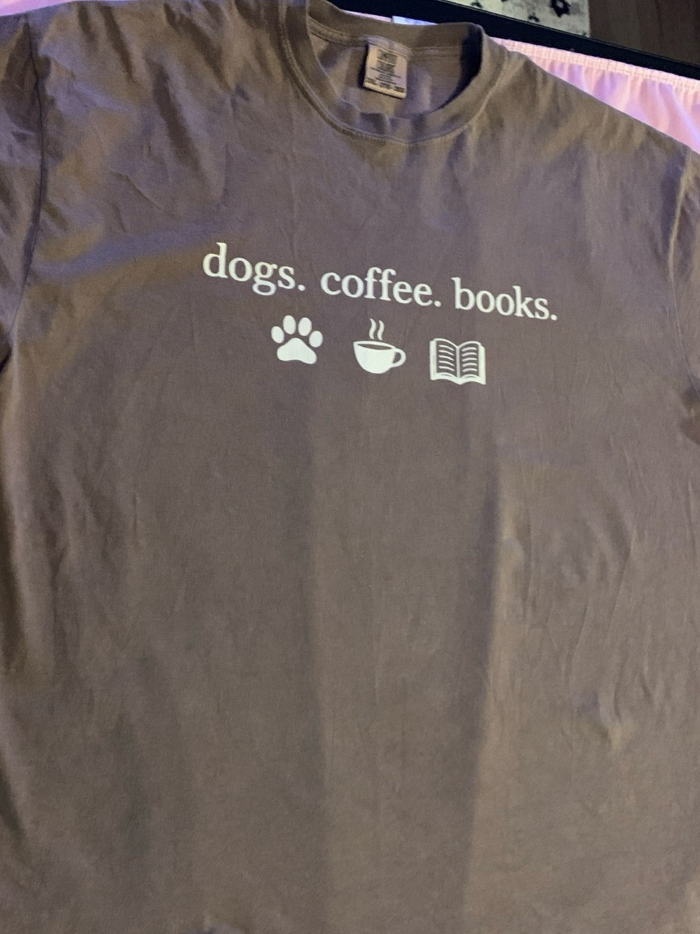 Dogs, Coffee, Books - brown T Shirt 2XL